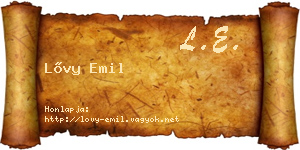 Lővy Emil névjegykártya